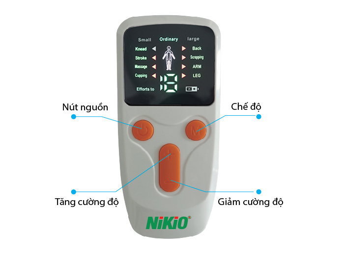 Máy massage xung điện pin sạc 8 miếng dán Nikio NK-101, 8 chế độ, 19 cường độ