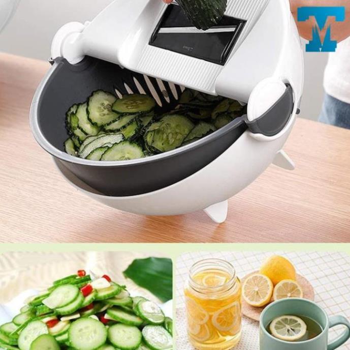 Bộ Nạo Rau Củ Đa Năng Kèm Rổ Đựng và Chậu 9 in 1, Bộ Nạo Rau Củ Đa Năng Tiện Lợi Kiểu Dáng Sang Trọng