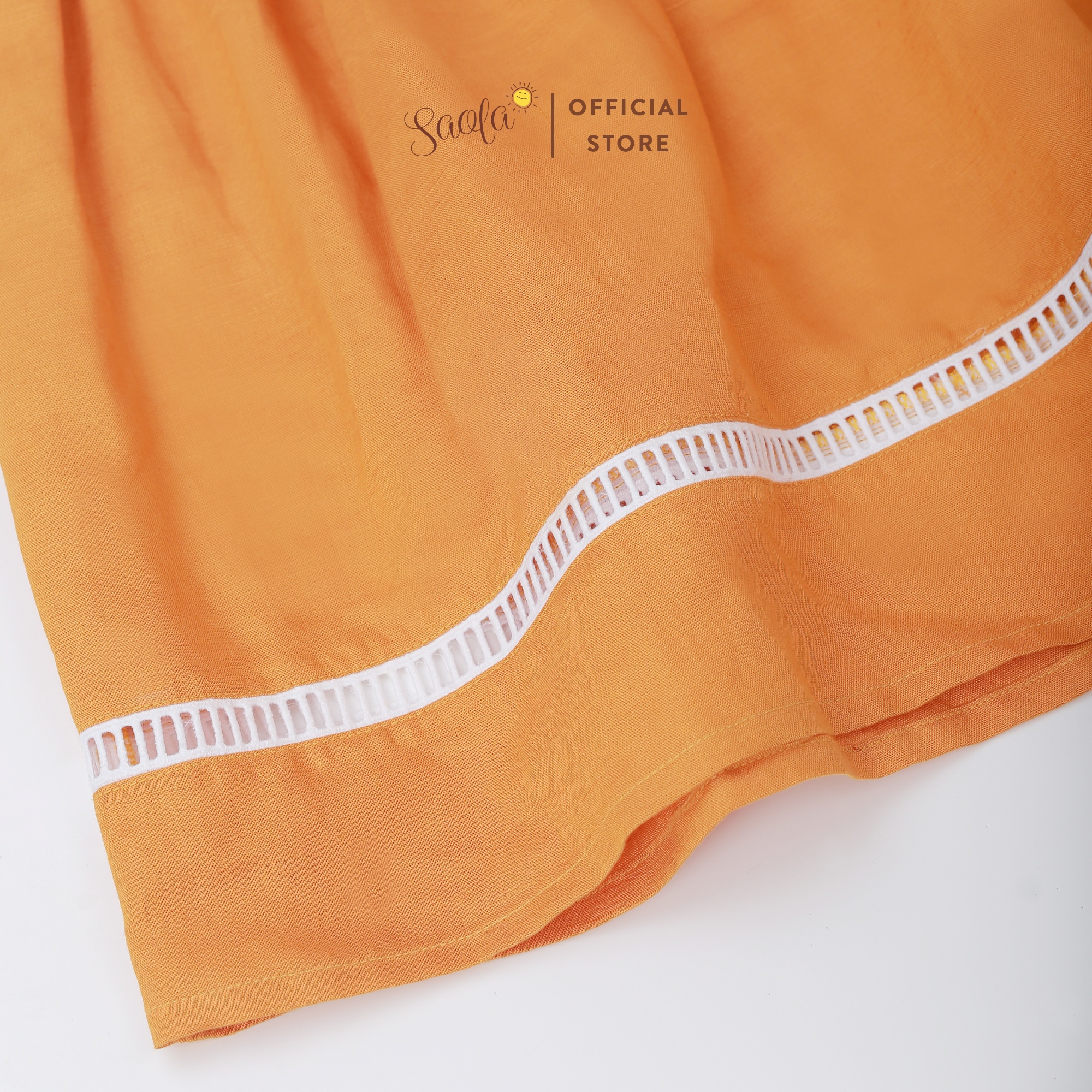Váy Bé Gái Chất Liệu Linen Cao Cấp Phối Ren Xinh Xắn - GRACIE DRESS - DRL021 - SAOLA KIDS CLOTHING