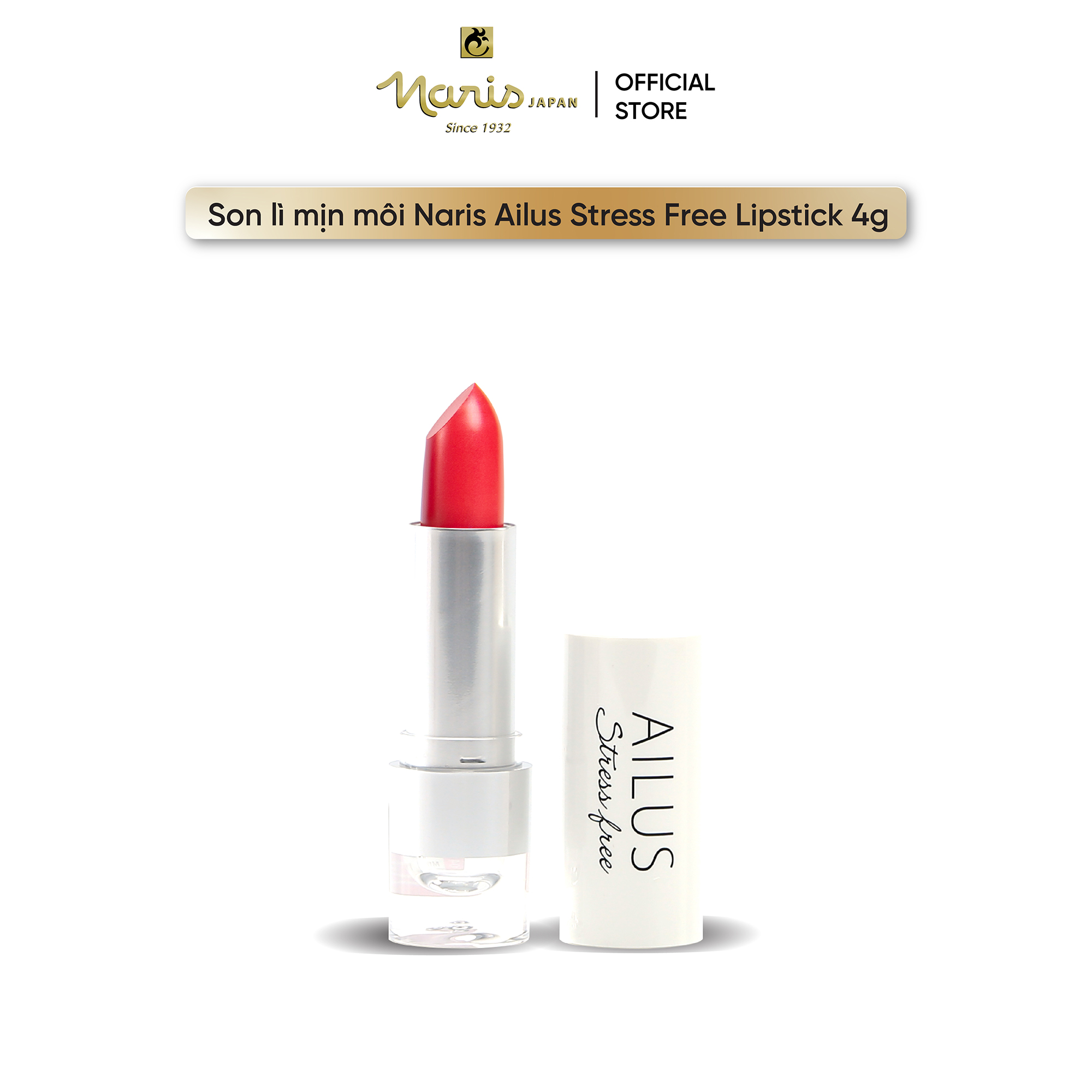 Son lì mịn môi Naris Ailus Stress Free Lipstick 4g