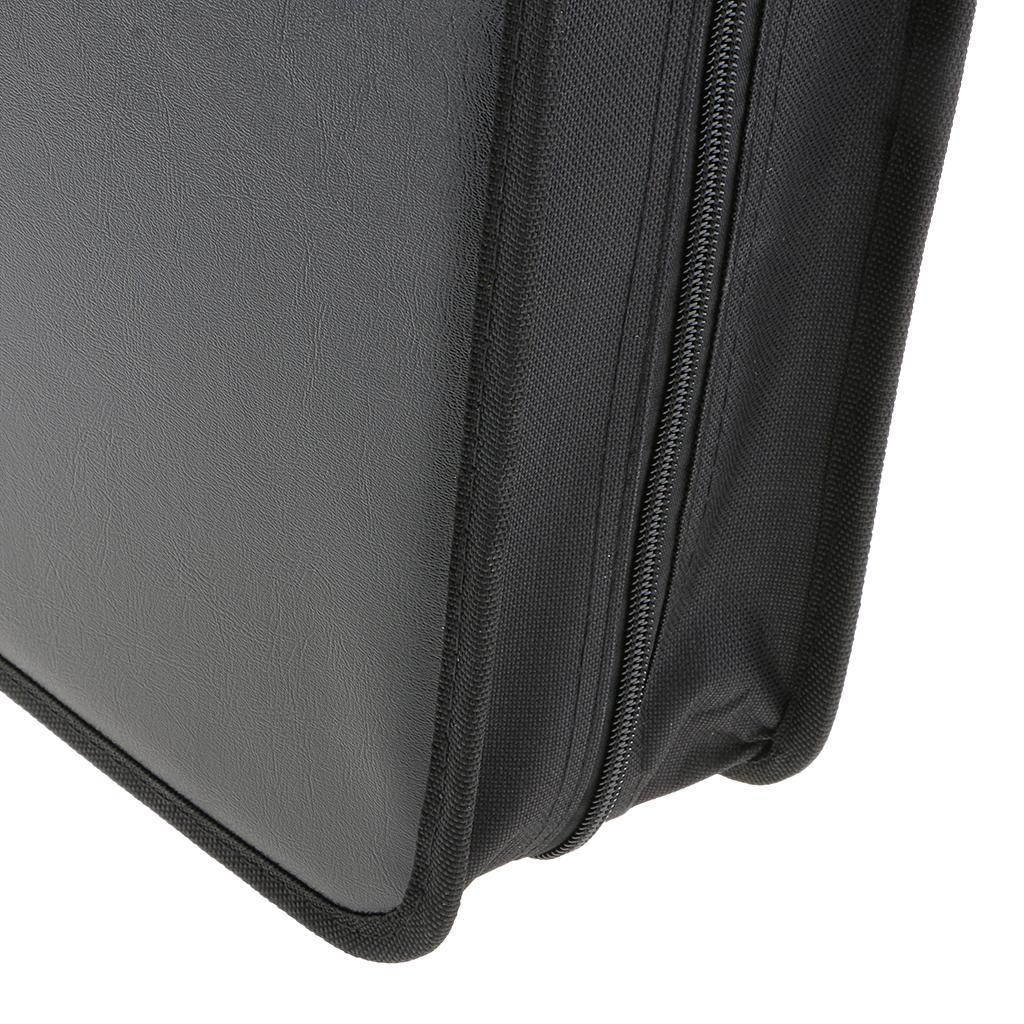 2 Pieces Durable Leather Large CD DVD VCD Disk Storage Case Holder Bag Black