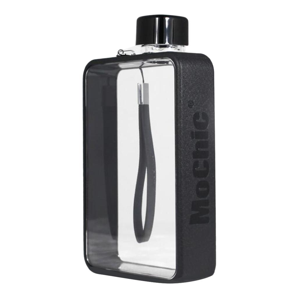Clear Reusable Small Drinking Water Bottle Plastic - BPA Free, LeakProof, Refillable Clean Flat Memo Slim Thin Flask
