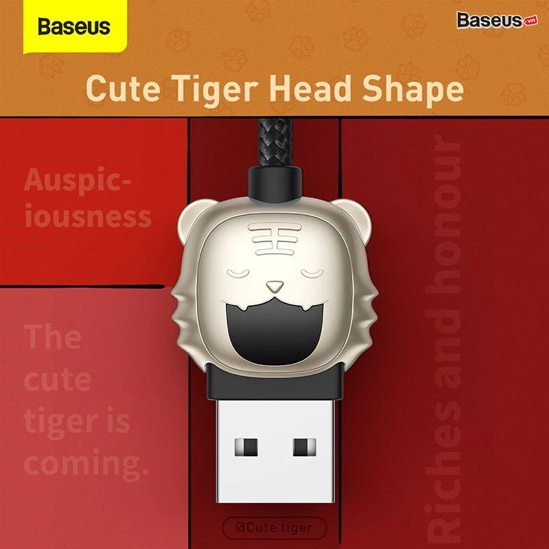 Cáp sạc đa năng Baseus Year of the Tiger One-for-three Data Cable USB to M+L+C 3.5A - hàng chính hãng