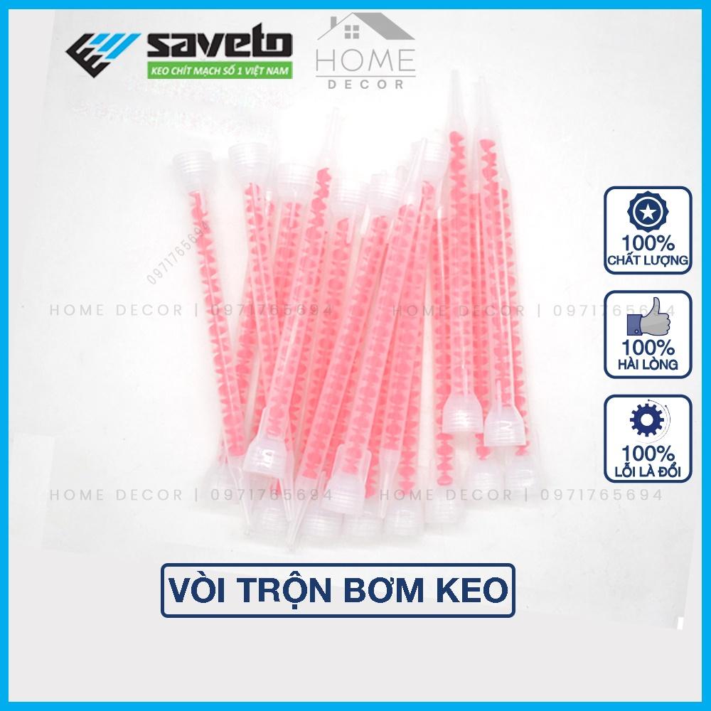 Vòi trộn bơm keo Saveto - Keo chít mạch, keo chà ron 2 thành phần.