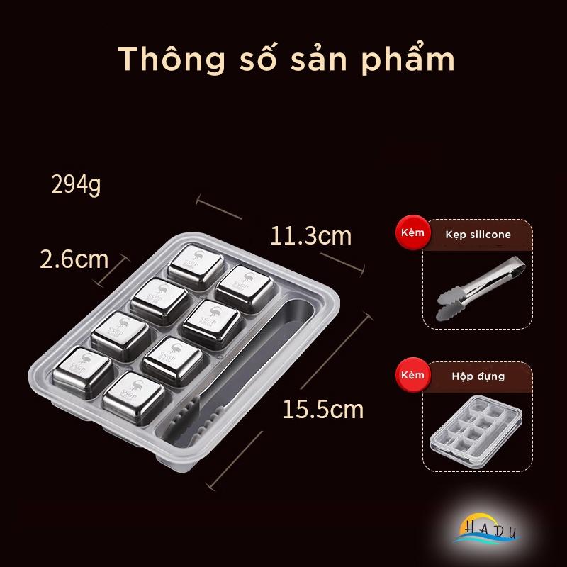 Đá vĩnh cửu siêu lạnh inox 304 cao cấp lạnh nhanh không tan giữ nguyên hương vị đá lạnh bo mềm các góc sáng bóng HADU