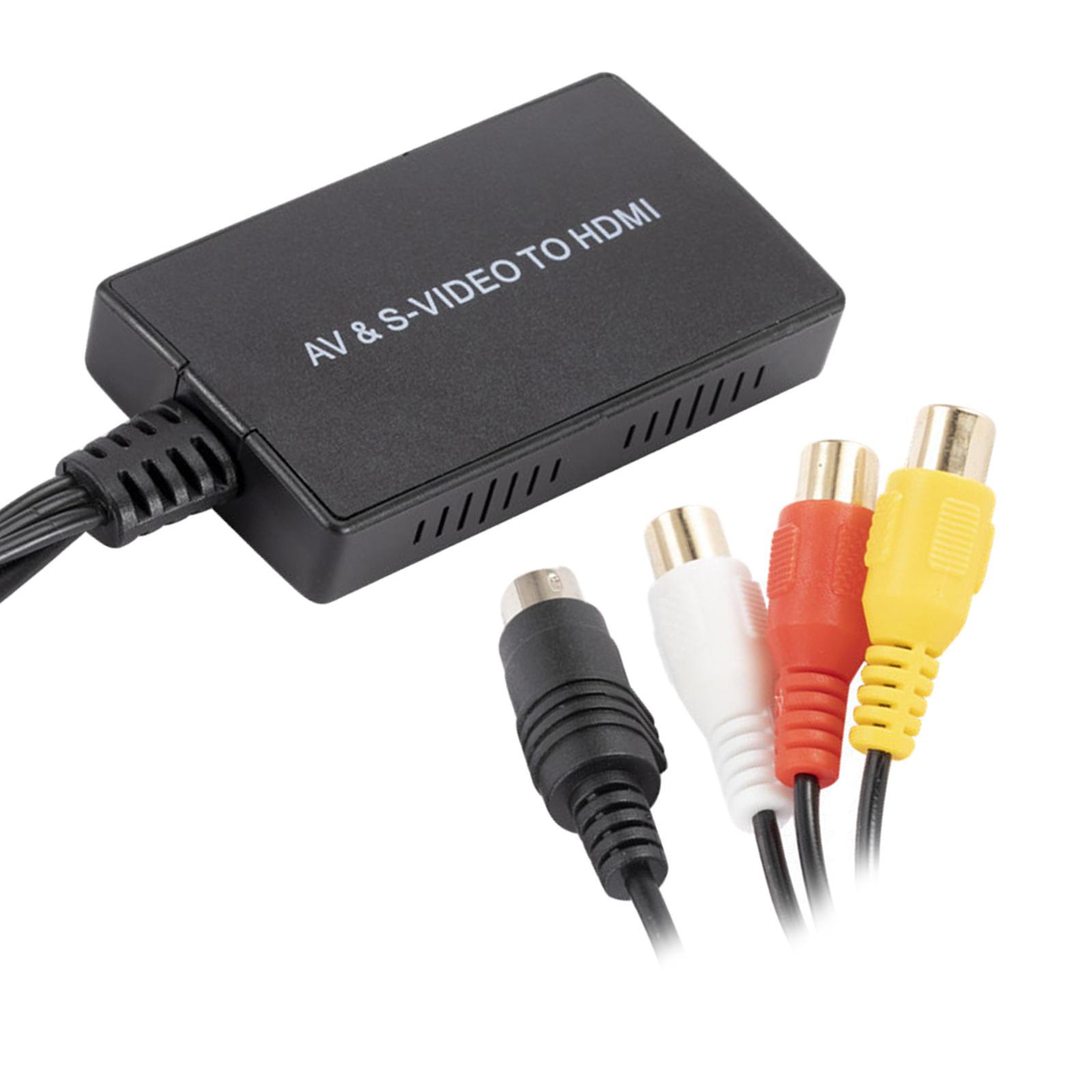 AV S-video to HDMI Converter PAL/NTSC for N64 VHS VCR Blue-Ray DVD Players