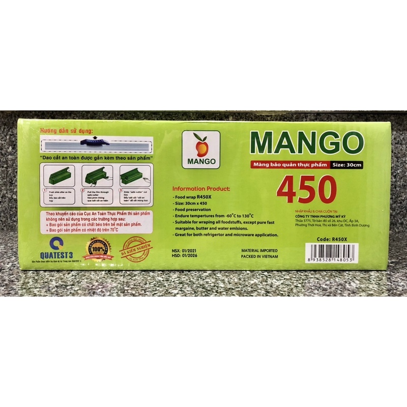 MÀNG BỌC THỰC PHẨM MANGO 450 - TIỆN LỢI DỄ DÀNG SỬ DỤNG