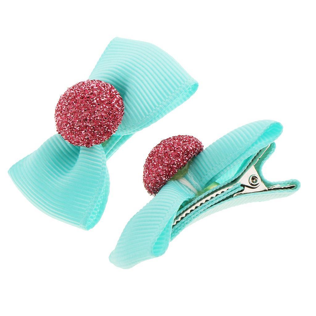 2-3pack 5Pcs Colorful Baby Girl Hair Clip Bows Cap Alligator Clips Barrettes
