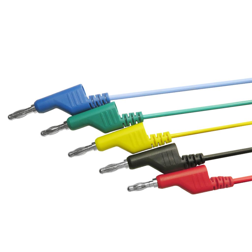 25x 5-Color Banana to Alligator Clip Lead Wire Cable Supplies 1000V 15A
