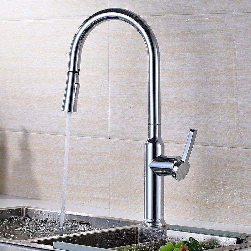 VÒI RỬA BÁT DÂY RÚT KÉO DÀI THƯƠNG HIỆU CAO CẤP ROSLER- 805 NEW, NÓNG &amp; LẠNH, ĐỒNG MẠ CHROME, TIỆN LỢI TRONG SỬ DỤNG