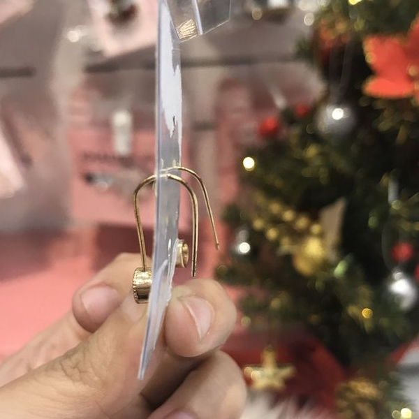 Đôi bông tai , hoa tai , trang sức kiểu dài hình 2 hột bạc viền vàng mini lấp lánh cho bạn nữ - 100BTTURU02