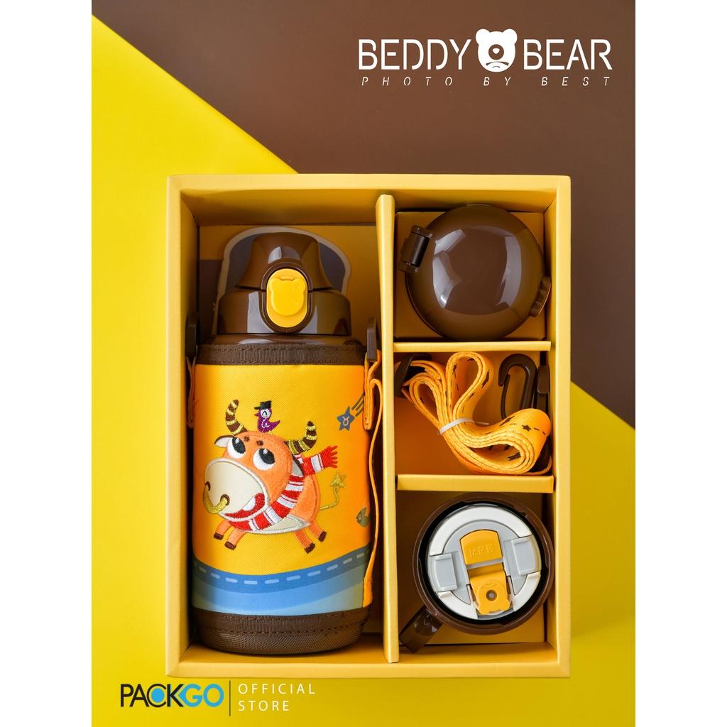 Bình giữ nhiệt cho Bé Trai hoặc Gái Chính hãng 100% BEDDYBEAR phù hợp Bé từ 2 tuổi trở - Dung tích 600 ml - 3 Nắp thay thế - Bảo hành 2 năm chính hãng Beddy Bear