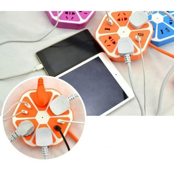 Ổ CẮM ĐIỆN HÌNH TRÁI CAM 4 CỔNG USB