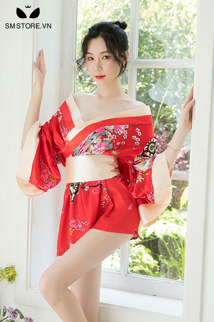 Đồ ngủ kimono cosplay nữ nhân Nhật Bản cách tân áo ngắn - SMS047