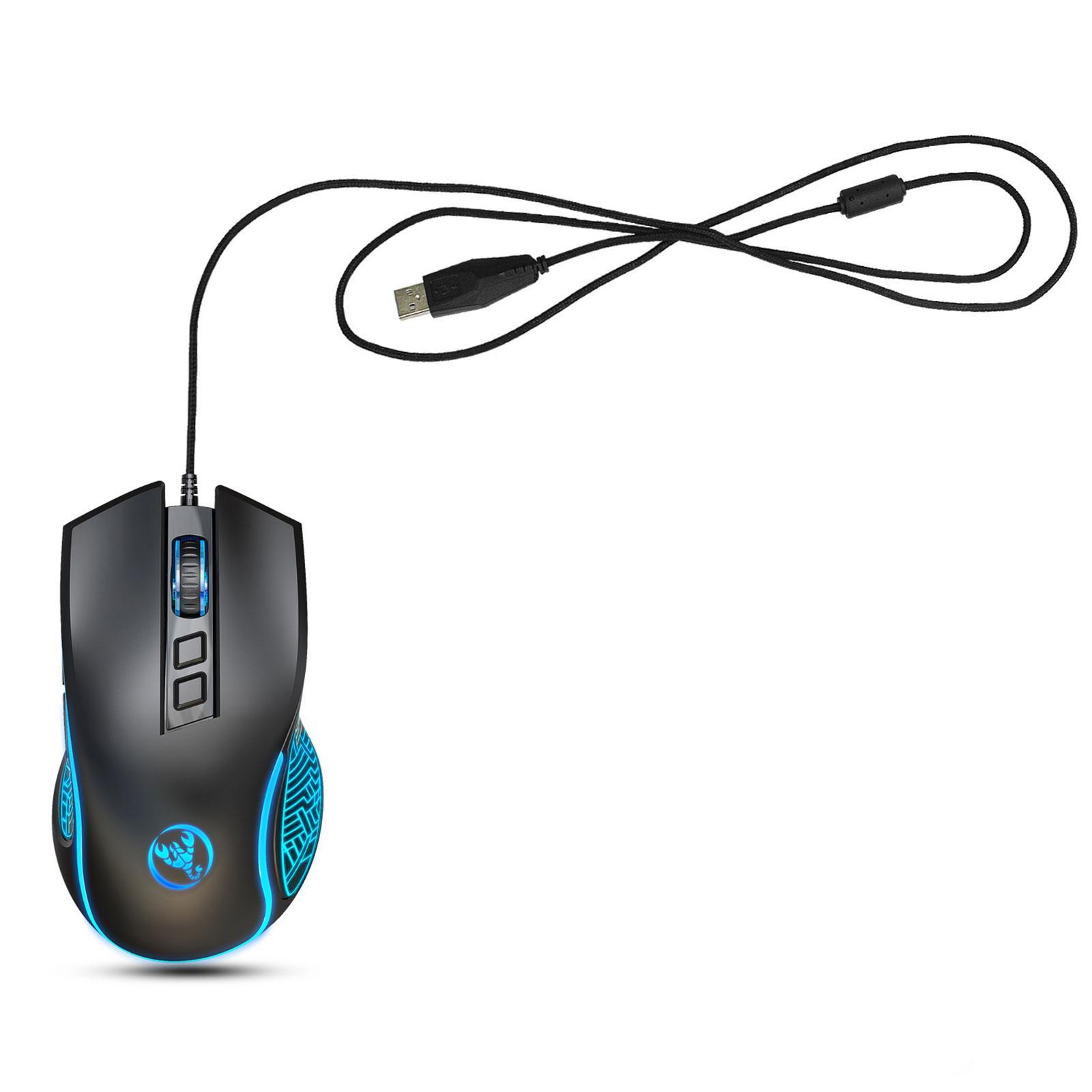 Computer Wired USB Mouse Gaming Mouse 7 Color LED Backlight for Game Lover