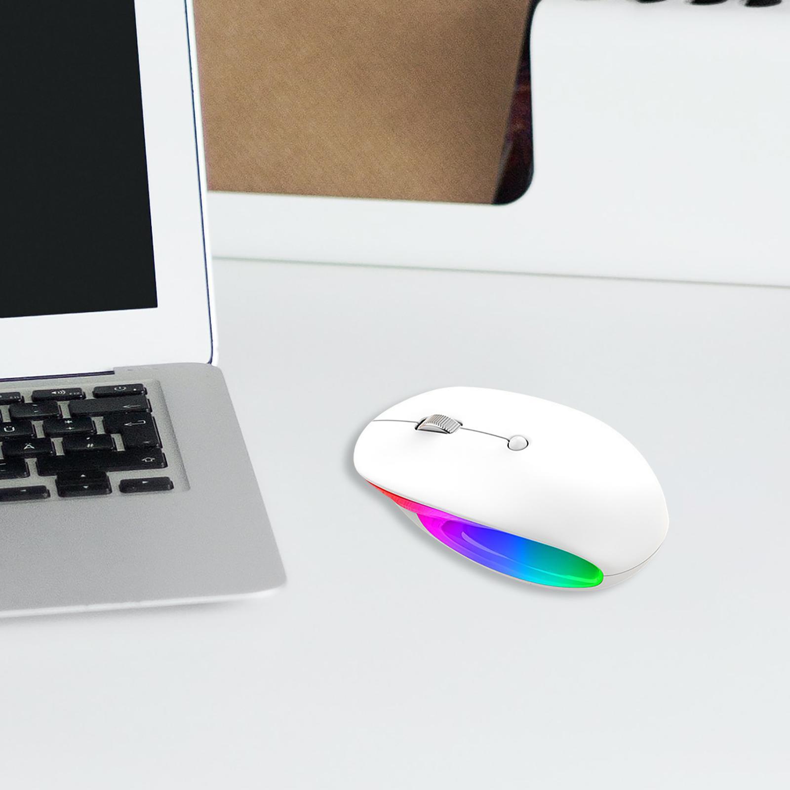 Wireless Bluetooth Mouse BT5.1 2.4GHz LED Lights with USB Receiver for PC Laptop Business