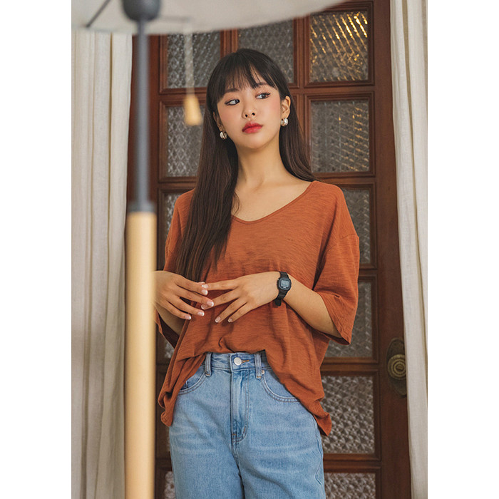 Áo Thun Cơ Bản Cổ Tròn Vải Cotton- freesize