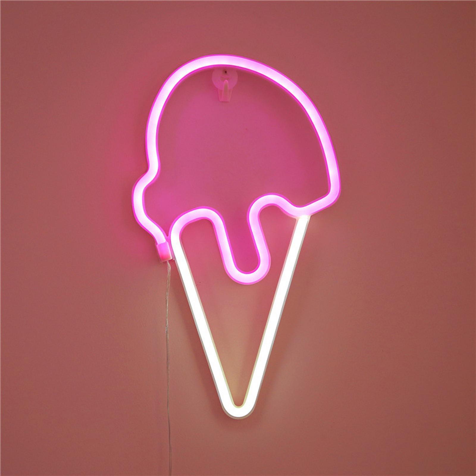 Ice Cream Neon Birthday Gift Portable Home for Halloween Restaurant Festival