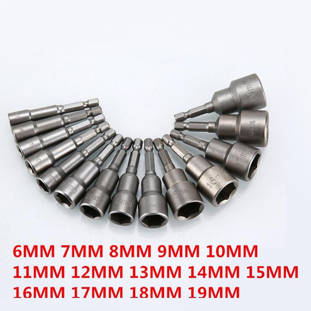 6-19mm 1/4 Inch Hex Socket Sets Nut Driver Household Tools Accessories