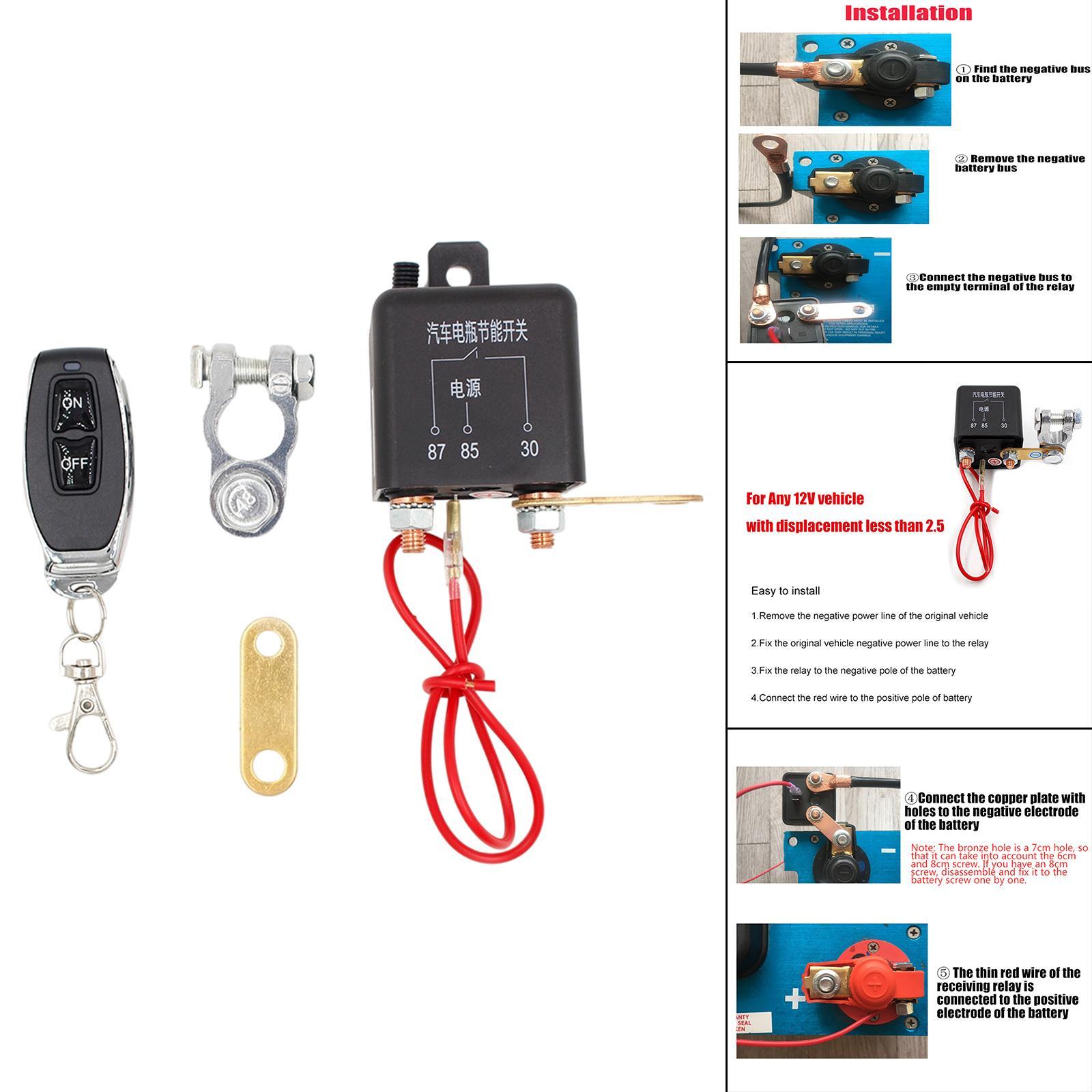 Car Battery Disconnect Switch Master Switches for Truck 1x Remote Control