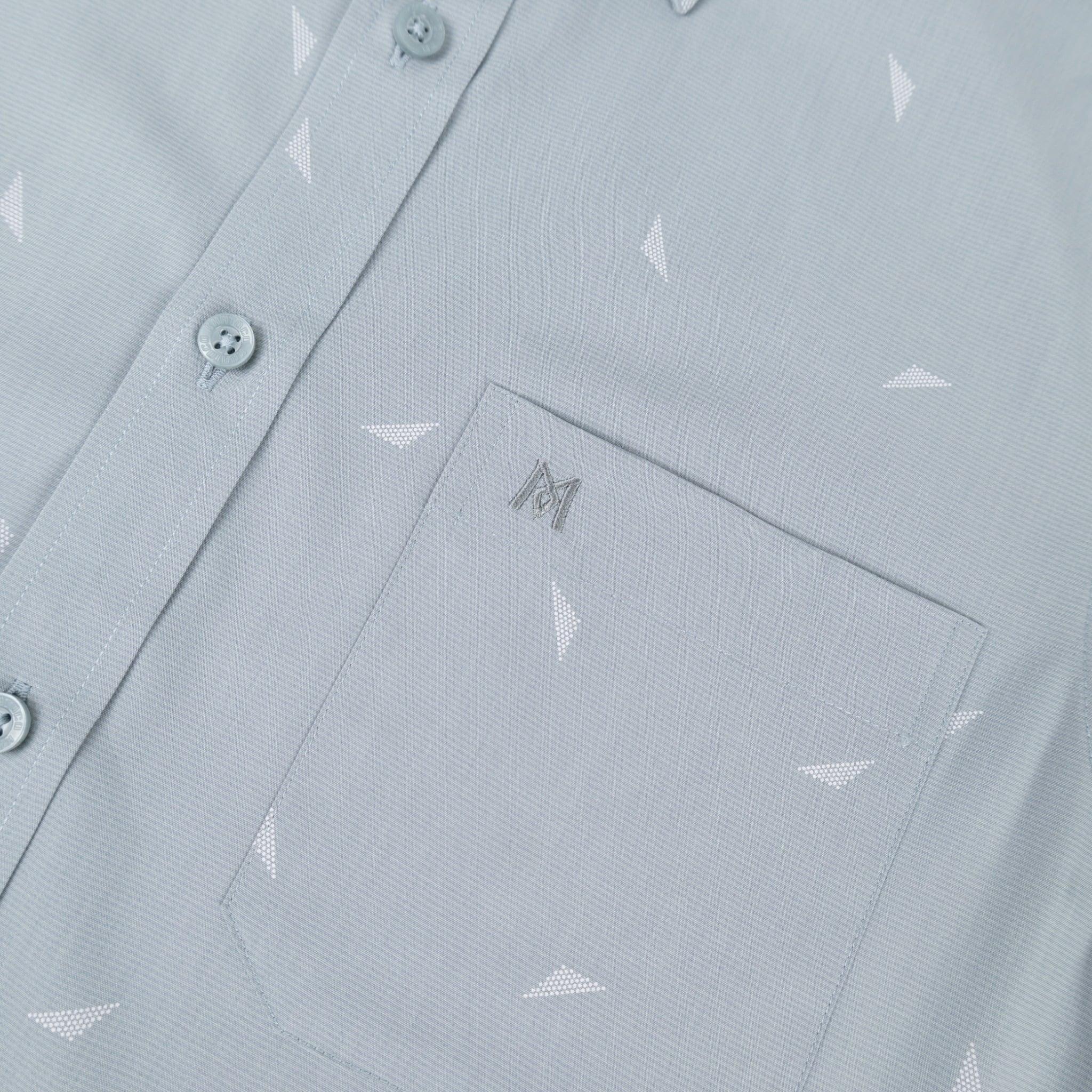 Áo sơ mi nam KHATOCO Tailor Fit ngắn tay A1MN498T2-CNIN773-2704-N