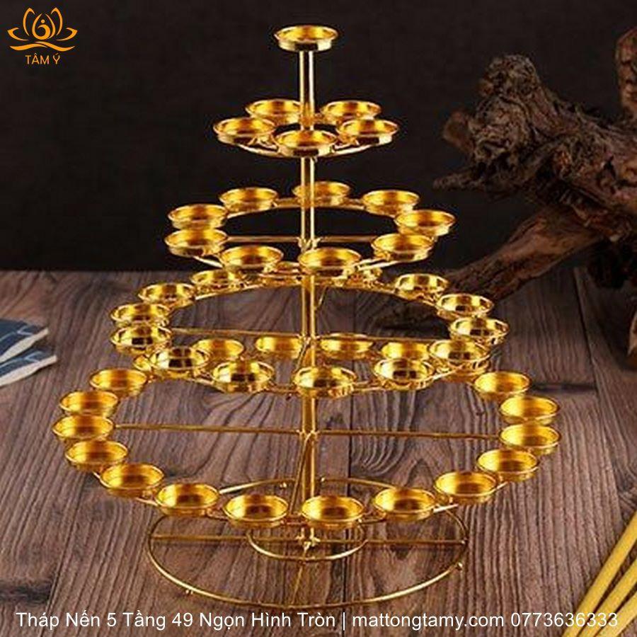 Tháp Nến 5 Tầng 49 Ngọn Hình Tròn