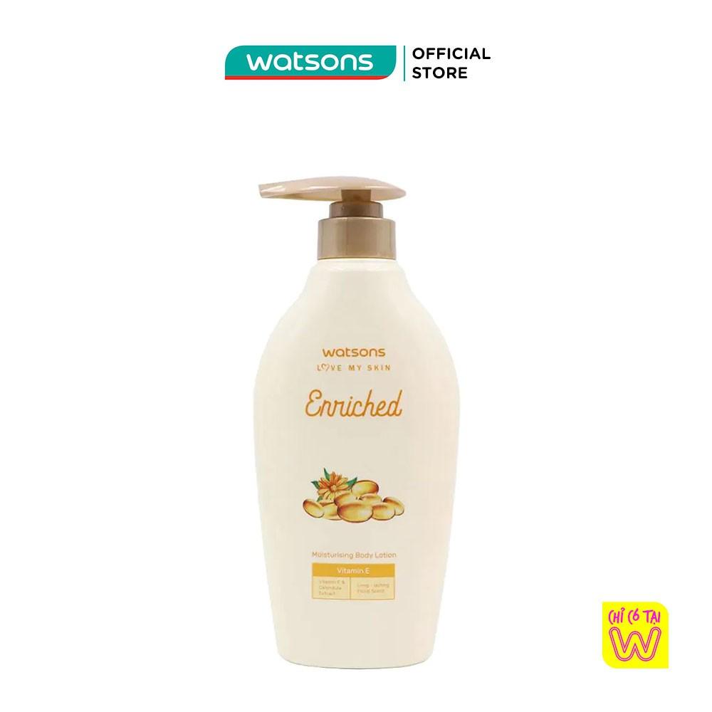 Sữa Dưỡng Thể Watsons Love My Skin Enriched Moisturising Vitamin E Cấp Ẩm Cho Làn Da 400ml