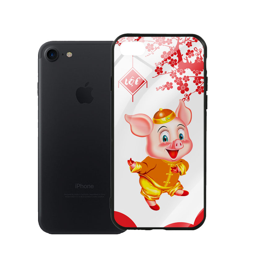 Ốp Lưng Kính Cường Lực cho điện thoại Iphone 7/ 8 - Pig 2019