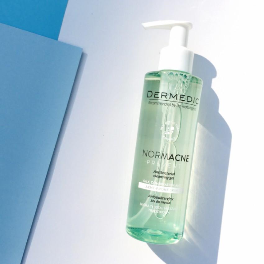 Sữa rửa mặt dạng gel hỗ trợ làm sạch dành cho da dầu da mụn Dermedic Normacne Antibacterial Cleansing Gel 200ml
