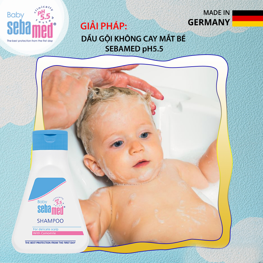 Dầu Gội Trẻ Em Không Cay Mắt Sebamed Baby Shampoo 250ml