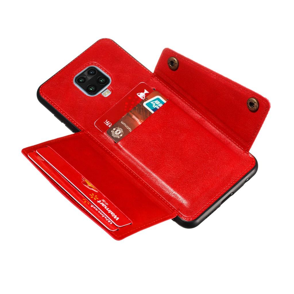 Ốp lưng da ví gập cho Xiaomi Redmi 9 9A 9C Note 9 Pro Max Note 9S K30 K20 Pro