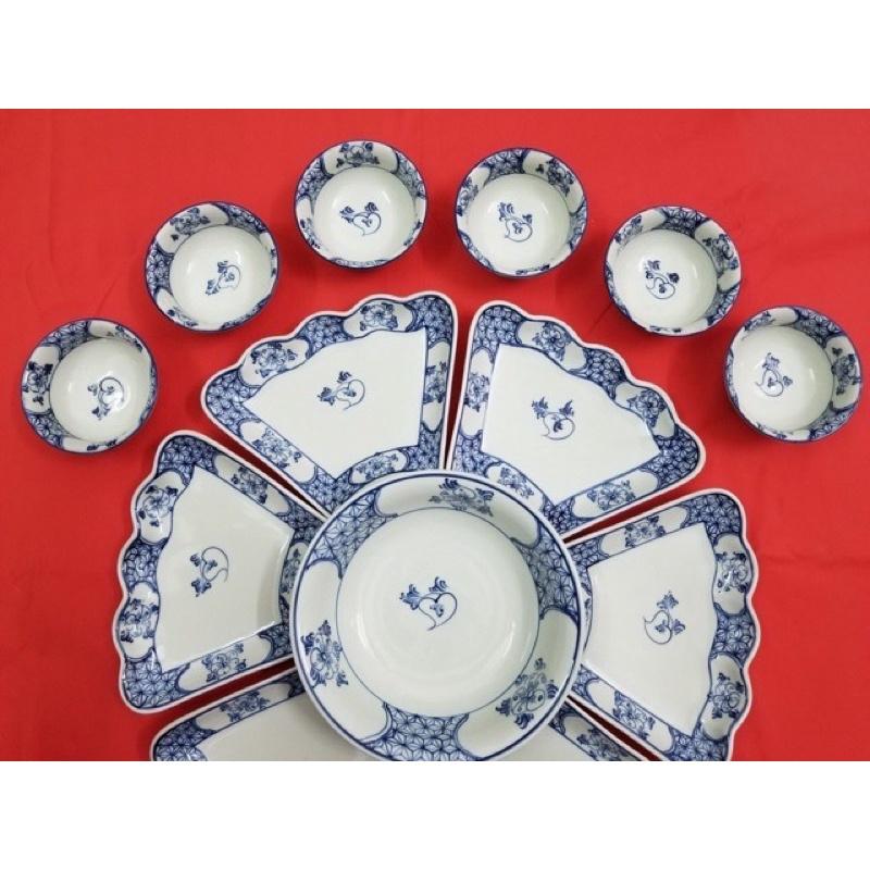 Set bộ bát đĩa hoa mặt trời Bát Tràng cao cấp