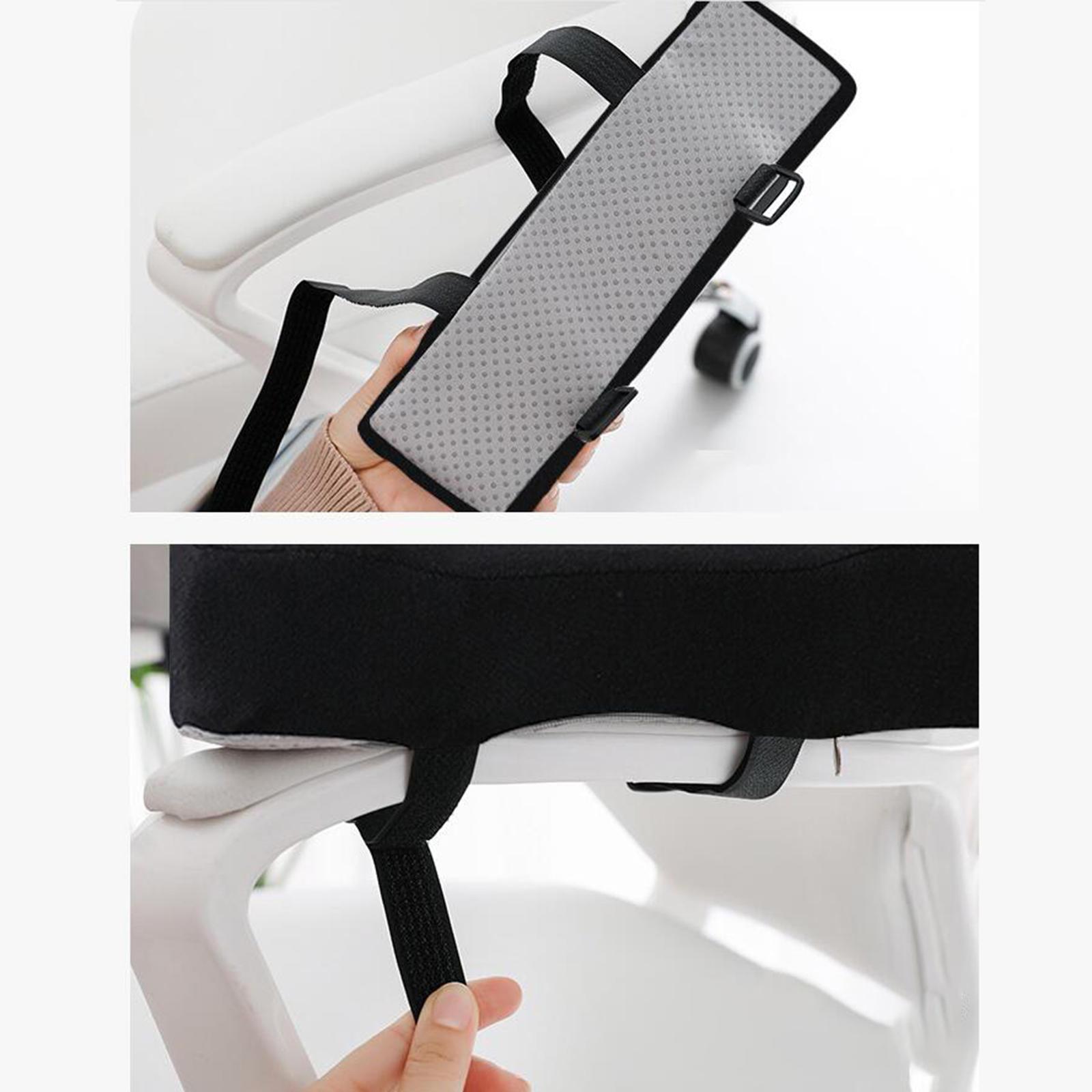 Black Comfort Arm Rest Pillow Memory Foam Chair Armrest Pad Elbow Pillow