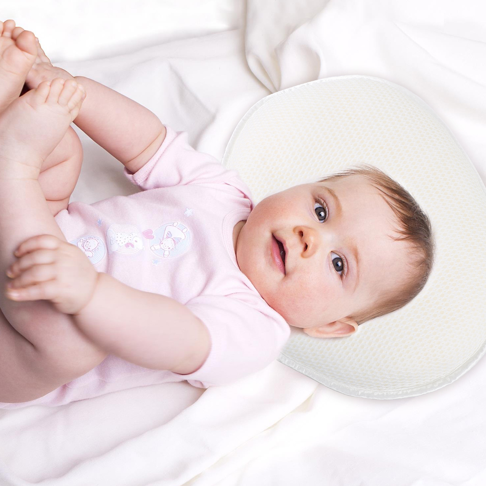 Thoáng Khí Gối Sơ Sinh Đầu Cho Bé Định Hình Bộ Gối Ngủ Cho Ô Tô Phòng
