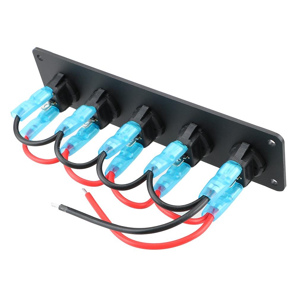 Bảng công tắc chuyển đổi đèn LED 12-24V 5 Gang hình tròn kết hợp chống nước cho tàu thuyền/xe hơi