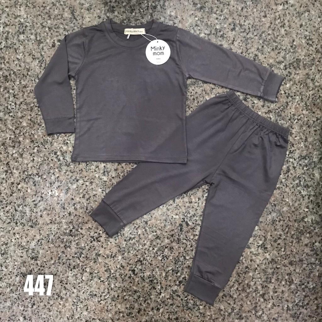 Bộ thun lạnh dài tay Minky Mom cho bé trai và bé gái từ 8-32KG.