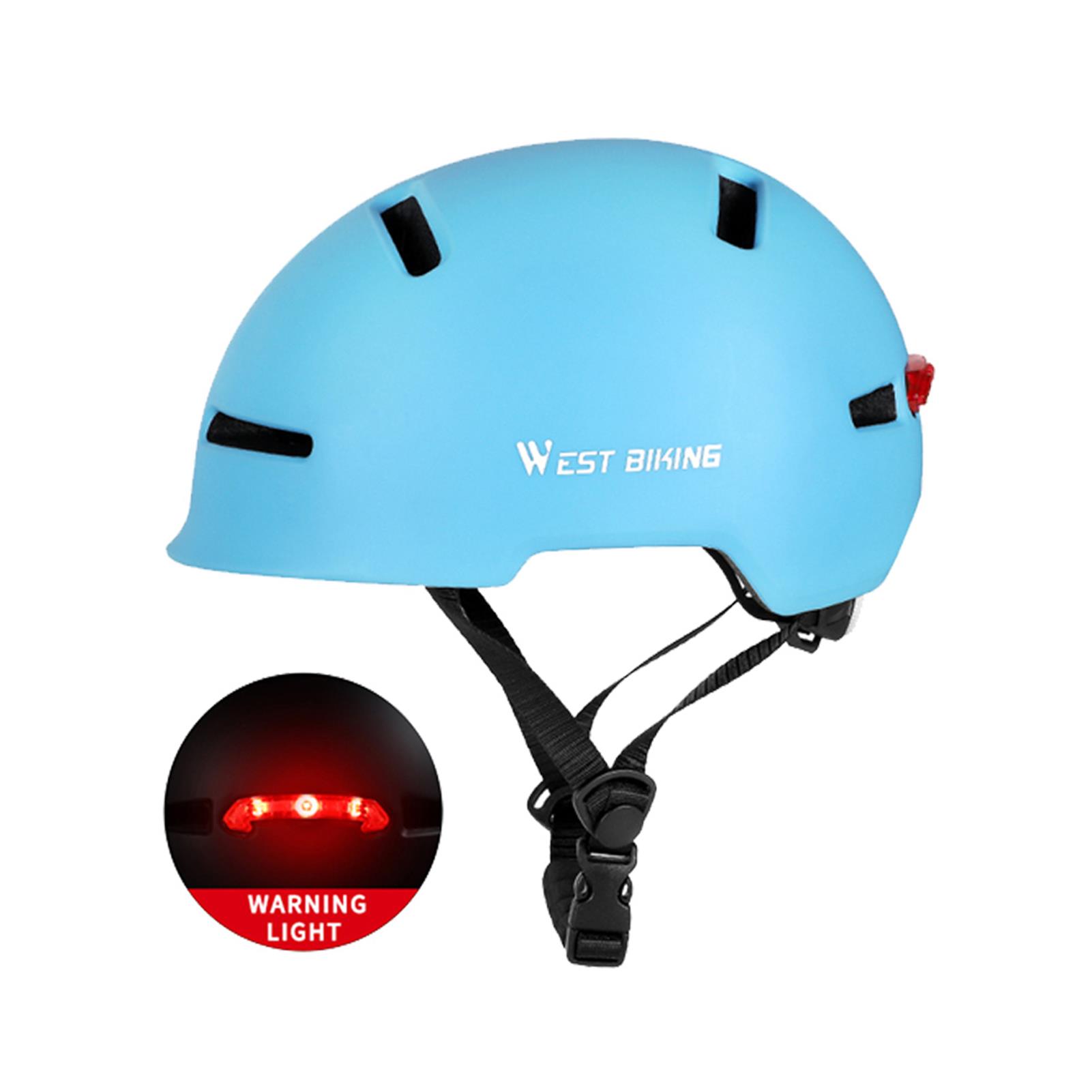 Mũ bảo hiểm đi xe đạp nam nữ WEST BIKING có thể điều chỉnh với đèn chiếu hậu độ bền cao, chống sốc tót-Màu xanh dương