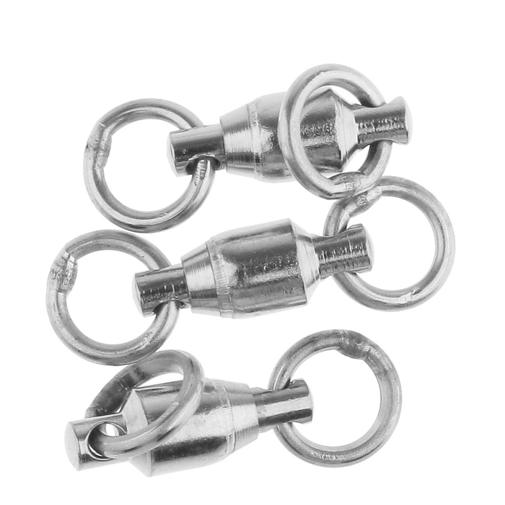 20 Pcs Alloy Heavy Duty Ball Bearing Swivel Solid Ring Fishing Swivels 1#