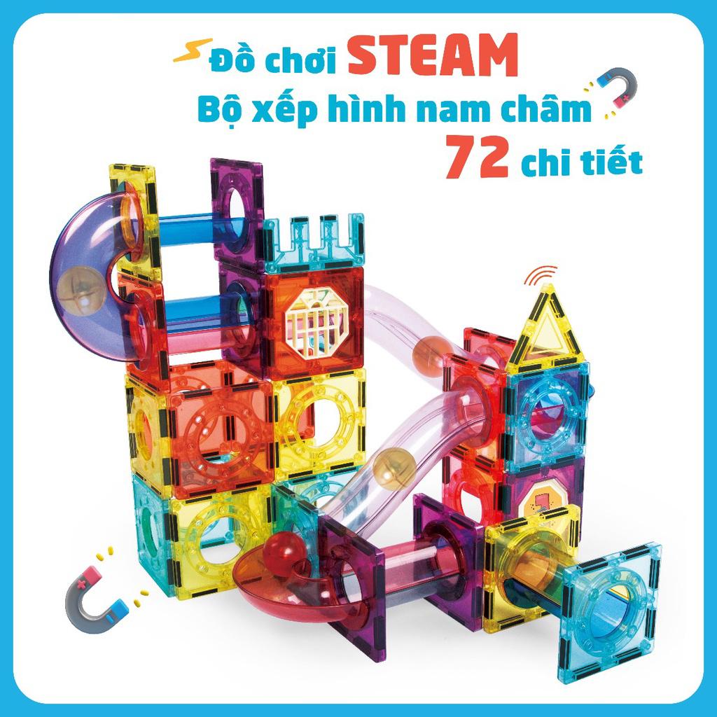 Đồ Chơi Steam - Bộ Xếp Hình Nam Châm 72 Chi Tiết - Peek A Boo! PAB028