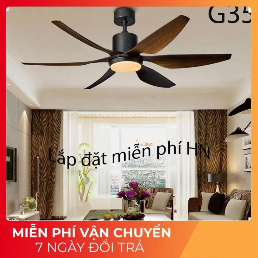 Quạt trần đèn_quạt có đèn_quạt trần tô điểm phòng tiếp đón khách 6 cánh G35 có hình thức đảo chiều kèm hướng dẫn không c