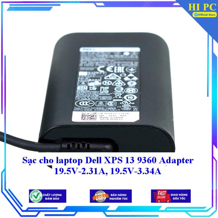 Sạc cho laptop Dell XPS 13 9360 Adapter 19.5V-2.31A 19.5V-3.34A - Kèm Dây nguồn - Hàng Nhập Khẩu