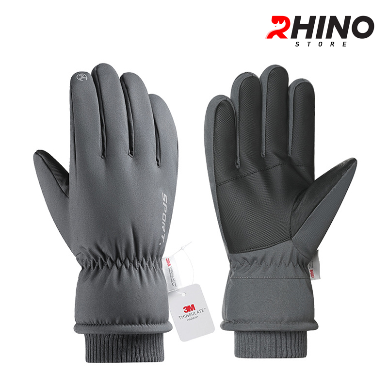 Găng tay cụt ngón chống gió, bao tay giữ ấm mùa đông lót lông Rhino G907 freesize