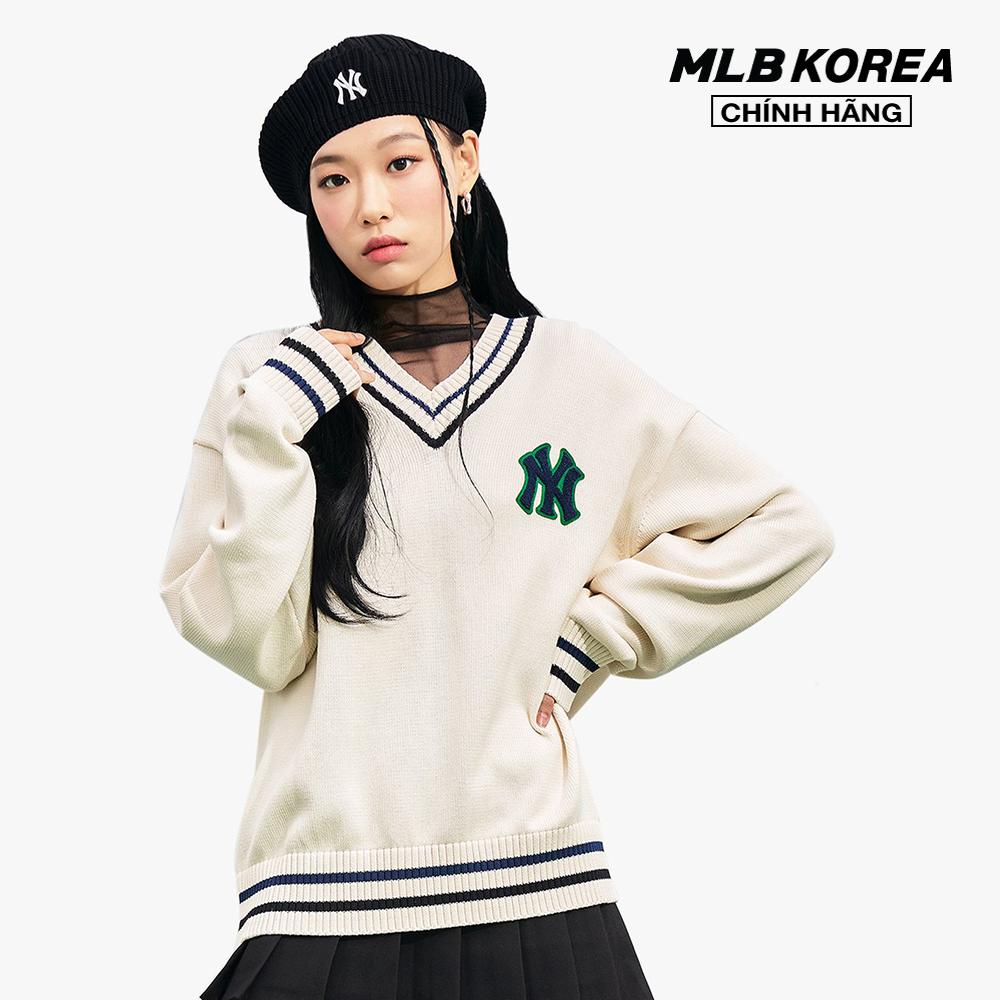 MLB - Áo sweater phom suông tay dài cổ V thời trang 3AKPV0131