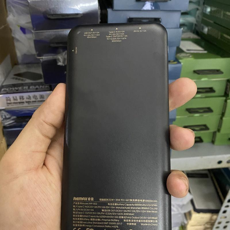 Pin dự phòng sạc nhanh Remax RPP-502 10000mAh siêu mỏng - hỗ trợ QC 18W và PD 20W (2 màu tuỳ chọn) - Hàng Chính Hãng