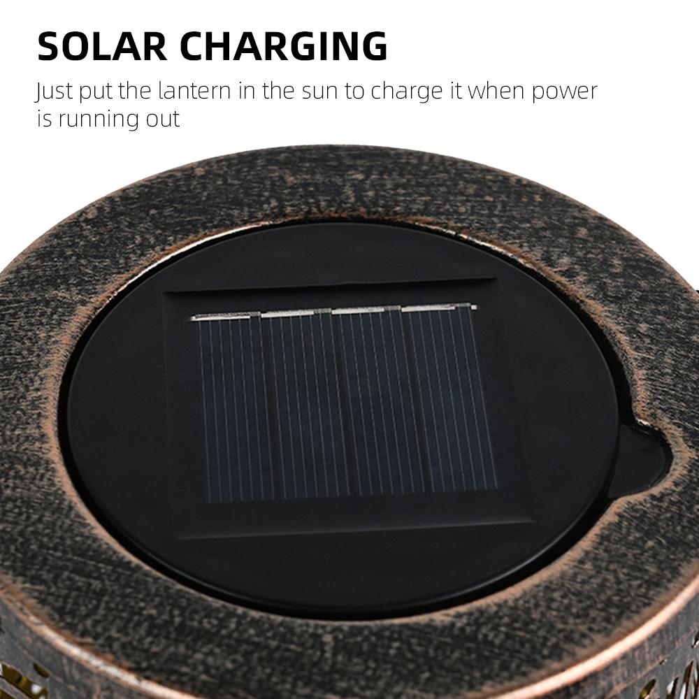 Đèn năng lượng mặt trời không thấm nước phong cách retro bằng kim loại