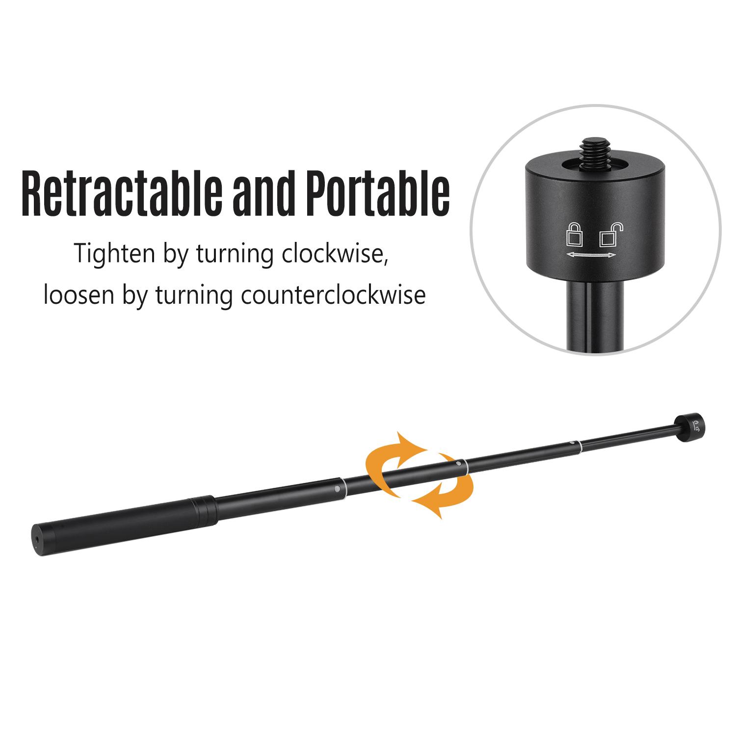 Thanh mở rộng ổn định kính thiên văn Max. Chiều dài 73cm hợp kim nhôm với vít 1/4 inch và lỗ vít cho Gimbal