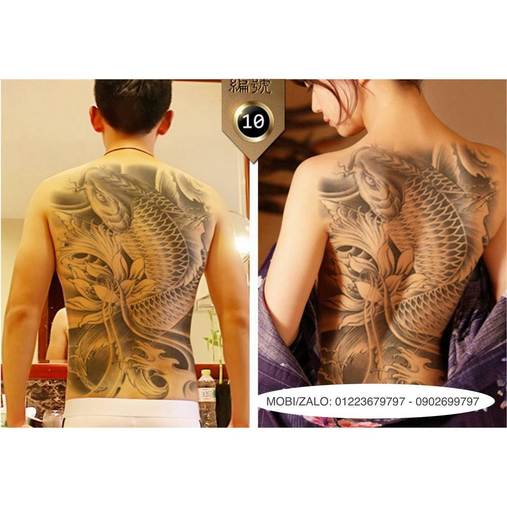 Hình Xăm Dán Tattoo Cao Cấp Kín Lưng 34X48Cm Cá Chép Bên Hoa Sen (Quà Tặng  Kèm: 1 Hình Xăm Dán Đẹp Mê Ly!) - Giá Tiki Khuyến Mãi: 110,000Đ - Mua