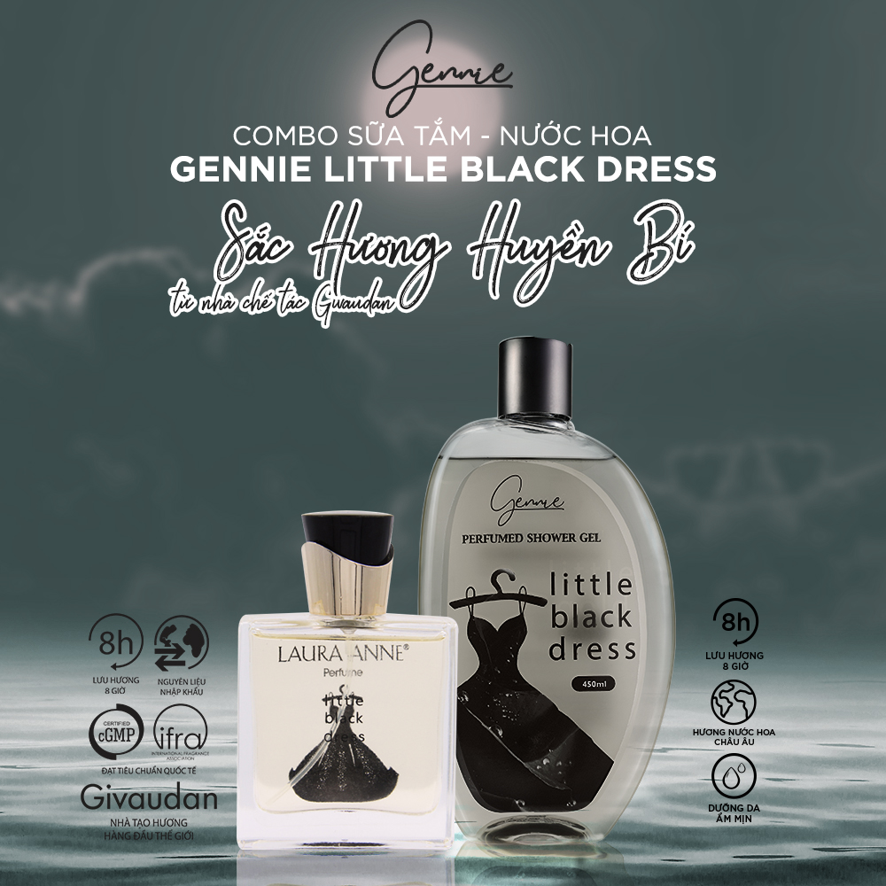 Bộ đôi Nước hoa và Sữa tắm Nữ Gennie Little Black Dress (50ml - 450ml)