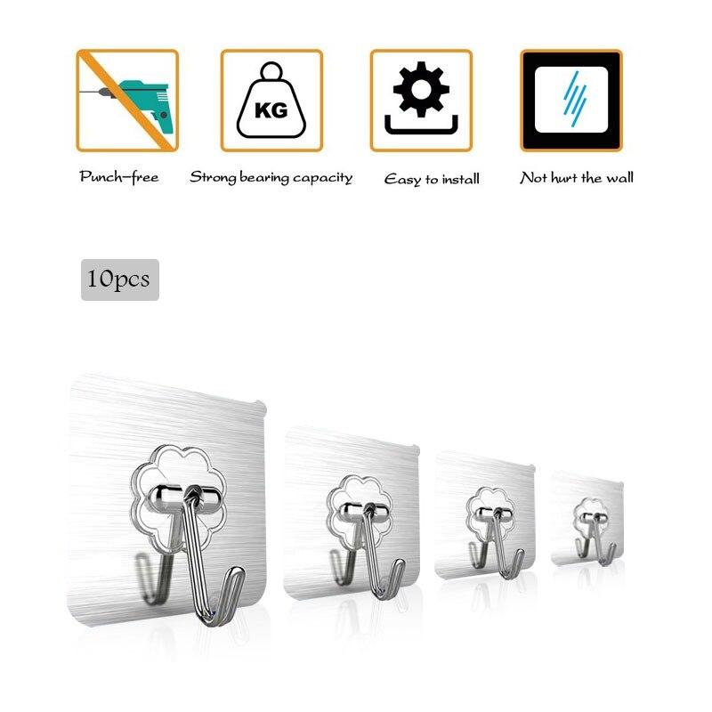 Set 5 móc treo đồ dán tường trong suốt chịu lực tốt tiện dụng cho nhà bếp/phòng tắm