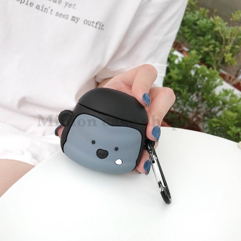 Bao Case Ốp dành cho airpod 1 và 2, tai nghe bluetooth i11,i12, i100, i9s... silicon 3D Monkey cao cấp